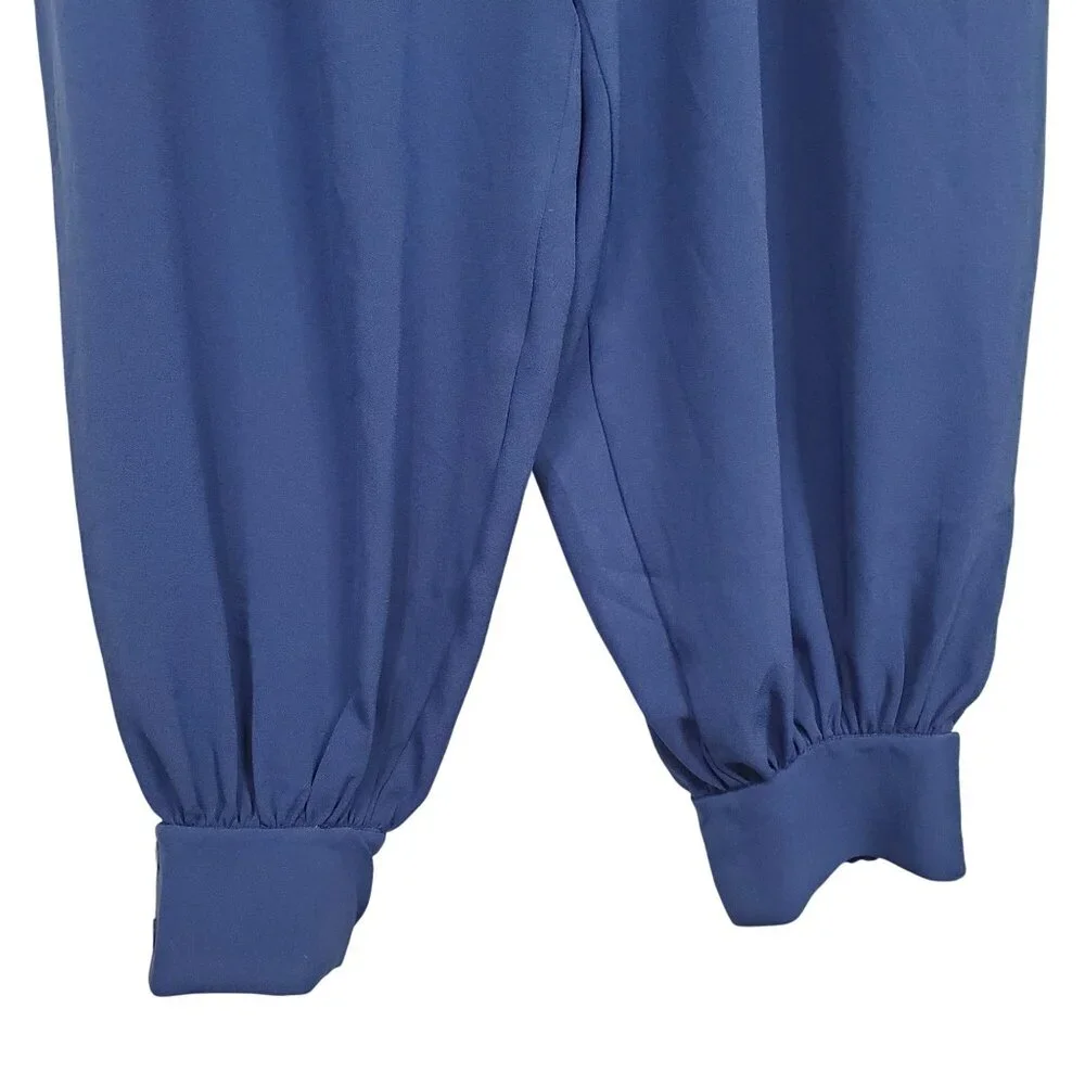 Melissa McCarthy NEW 1X Pants Flowy Cropped Capri Button Cuff Elastic Waist Hems - Picture 4 of 12